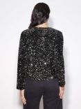 Albaray Velvet Sequin Cropped Jacket, Black