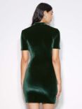 Albaray Velvet Mandarin Collar Dress, Green