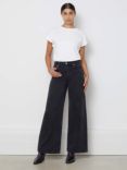 Albaray Organic Cotton Wide Leg Jeans, Black