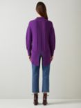 L.K.Bennett Milly Wool Mix Knitted Jumper, Pure Deep Purple