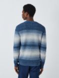 John Lewis Cotton Ombre Crew Neck Jumper, Indigo