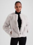 Hobbs Faux Fur Florence Coat, Silver