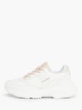 Calvin Klein Kids' CKJ Low Lace-Up Trainers, Off White/Green, Off White/Green