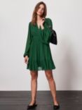 Mint Velvet Ruched Waist Mini Dress, Mid Green, Mid Green