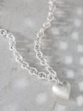 Mint Velvet Heart Pendant Link Necklace, Silver
