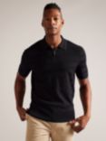 Ted Baker Stree Textured Knit Polo Top, Black