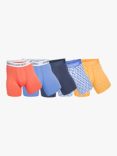 Panos Emporio Eco Bamboo and Organic Cotton Blend Trunks, Pack of 5, Blue/Multi