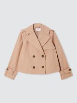 John Lewis ANYDAY Cropped Trench Coat, Stone
