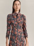 Ghost Erin Floral Batik Print Midi Dress