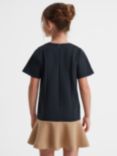 Reiss Kids' Fion Colour Block Flared Dress, Navy/Neutral