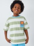 John Lewis ANYDAY Kids' Stripe Sun Graphic T-Shirt, Sage Green
