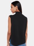 Whistles Funnel Neck Wool Tank Top, Black