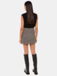 Whistles Herringbone Wool Blend Mini Skirt, Brown/Multi
