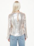 Whistles Petite Sequin Tunic Top, Silver