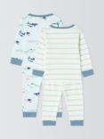 John Lewis Baby Ocean Friends Pyjamas, Pack of 2, Blue/Multi