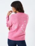 Crew Clothing Baleen Sequin Star Jumper, Pastel Pink