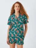 Their Nibs Cotton Flamingo Short Pyjama Set, Teal