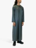 Islamic Impressions Omani Silky Tassel Throbe Jubbah, Dark Green