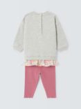John Lewis Baby Swan Print Top & Leggings Set, Pink/Multi