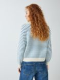 John Lewis ANYDAY Textured Stripe Cardigan, Blue/Multi