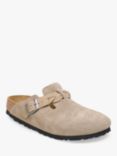 Birkenstock Braided Buckle Suede Clogs, Taupe