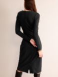 Boden Nadia Ponte Jersey Midi Dress, Black/White