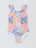 John Lewis Kids' Leopard Print Swimsuit, White/Multi