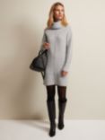 Phase Eight Fillipa Grey Knitted Tunic Mini Dress, Grey