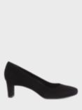 Hobbs Myra Block Heel Court Shoes, Black Suede