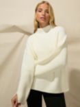 Ro&Zo Split Sleeve High Neck Wool Blend Jumper