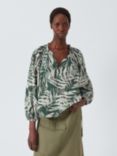 John Lewis Rio Palm Blouse, Green/Multi