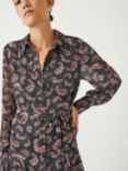 HUSH Vanessa Batik Paisley Mini Shirt Dress, Black/Multi