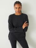 HUSH Neve Cashmere Boyfriend Jumper, Charcoal Marl