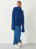 HUSH Keily Chunky Rib Roll Neck Jumper, Inky Blue