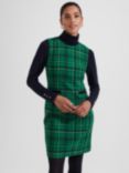 Hobbs Margot Checked Wool Shift Dress, Green/Multi, Green/Multi