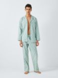 John Lewis Organic Cotton Giraffe Print Pyjama Set, Blue/Multi