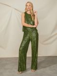 Ro&Zo Cluster Sequin Trousers, Green