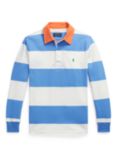 Ralph Lauren Kids' Striped Rugby Shirt, Summer Blue