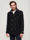 Superdry 2 In 1 Wool Blend Pea Coat, Eclipse Navy