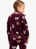 Lindex Kids' Animal Print Velour Sweatshirt, Lilac