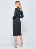 Jolie Moi Spot Print Wrap Midi Shirt Dress, Black