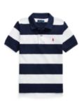 Ralph Lauren Kids' Striped Cotton Polo, Navy/White