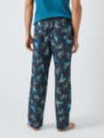 John Lewis Organic Cotton Parrot Print Lounge Pants, Navy/Multi