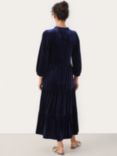 Part Two Viggasa Velvet 3/4 Sleeve Midi Dress