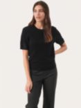 Part Two Everlotta Short Sleeve Cashmere Jumper, Black