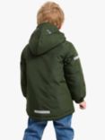 Lindex Kids' Dinosaur Padded Hooded Jacket, Green