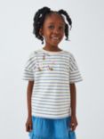 John Lewis Kids' Bee Stripe T-Shirt, Blue Bonnet