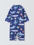 John Lewis Baby Fishing Print Sunpro Swimsuit, Navy