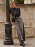 Mint Velvet Denim Maxi Skirt, Grey/Multi