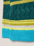 White Stuff Kids' Wool Blend Stripe Scarf, Green